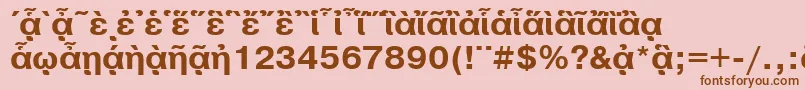 Шрифт PragmaticapgttBold – коричневые шрифты на розовом фоне