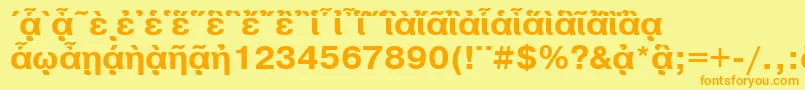 フォントPragmaticapgttBold – オレンジの文字が黄色の背景にあります。