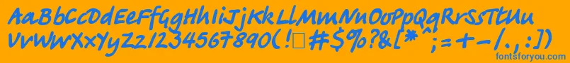 Tatianactt Font – Blue Fonts on Orange Background