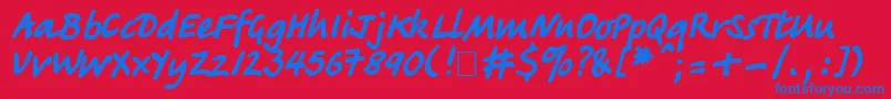 Tatianactt Font – Blue Fonts on Red Background