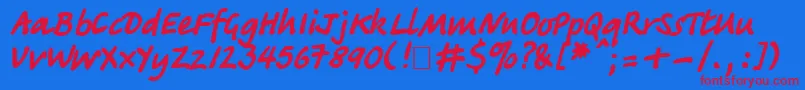 Tatianactt Font – Red Fonts on Blue Background