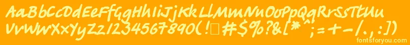 Tatianactt Font – Yellow Fonts on Orange Background