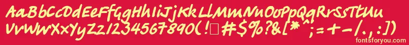 Tatianactt Font – Yellow Fonts on Red Background
