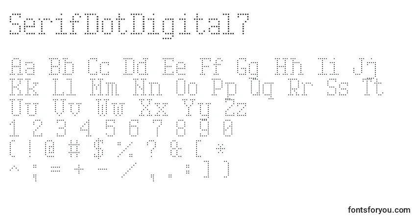 SerifDotDigital7 Font – alphabet, numbers, special characters