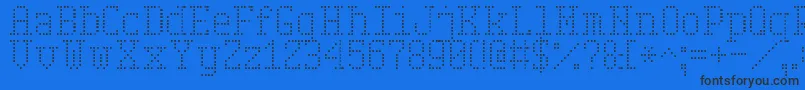 SerifDotDigital7-fontti – mustat fontit sinisellä taustalla