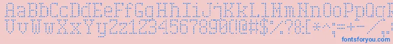 Weitere Informationen zur SerifDotDigital7-Schriftart SerifDotDigital7-Schriftart – Blaue Schriften auf rosa Hintergrund
