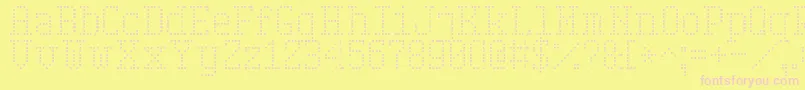 フォントSerifDotDigital7 – ピンクのフォント、黄色の背景