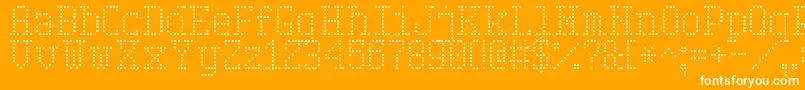 SerifDotDigital7 Font – White Fonts on Orange Background
