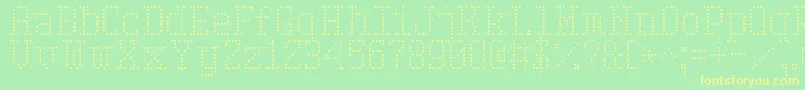 Шрифт SerifDotDigital7 – жёлтые шрифты на зелёном фоне