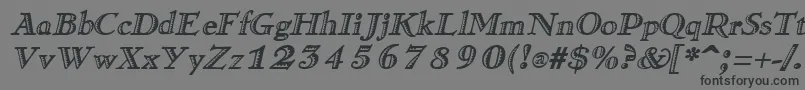 フォントRamonaItalic – 黒い文字の灰色の背景
