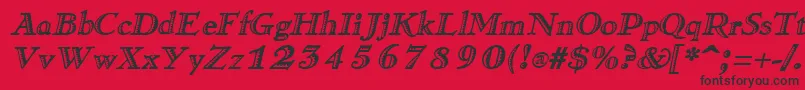 RamonaItalic Font – Black Fonts on Red Background