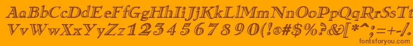 RamonaItalic Font – Brown Fonts on Orange Background