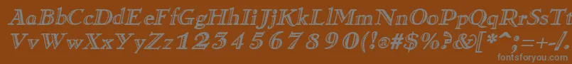 RamonaItalic Font – Gray Fonts on Brown Background