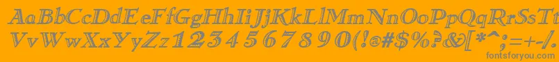 RamonaItalic-Schriftart – Graue Schriften auf orangefarbenem Hintergrund