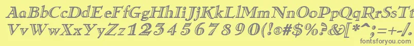 Шрифт RamonaItalic – серые шрифты на жёлтом фоне