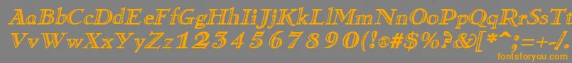 RamonaItalic Font – Orange Fonts on Gray Background