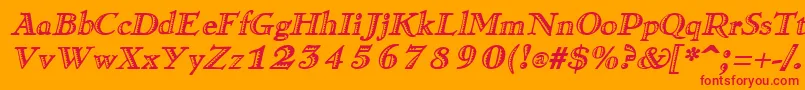 RamonaItalic Font – Red Fonts on Orange Background