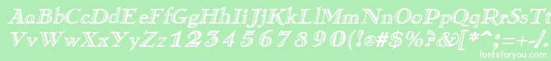 RamonaItalic Font – White Fonts on Green Background