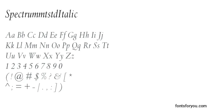 SpectrummtstdItalic Font – alphabet, numbers, special characters