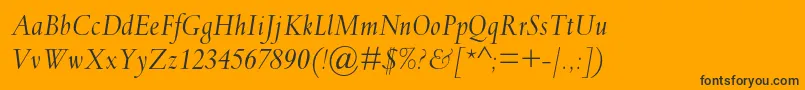 Шрифт SpectrummtstdItalic – чёрные шрифты на оранжевом фоне