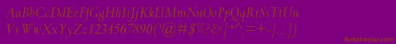 SpectrummtstdItalic Font – Brown Fonts on Purple Background