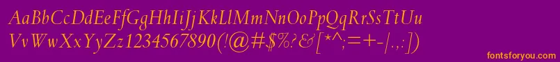 SpectrummtstdItalic Font – Orange Fonts on Purple Background