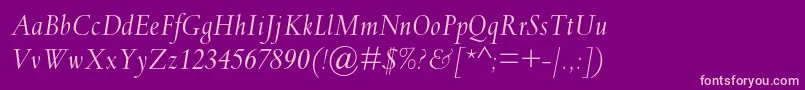 SpectrummtstdItalic Font – Pink Fonts on Purple Background