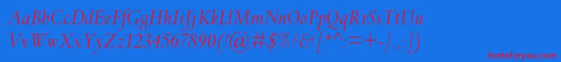 SpectrummtstdItalic Font – Red Fonts on Blue Background