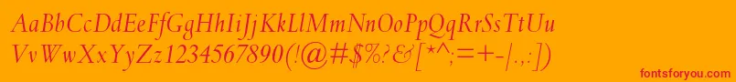 SpectrummtstdItalic Font – Red Fonts on Orange Background