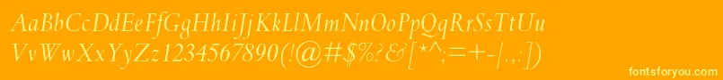 SpectrummtstdItalic Font – Yellow Fonts on Orange Background