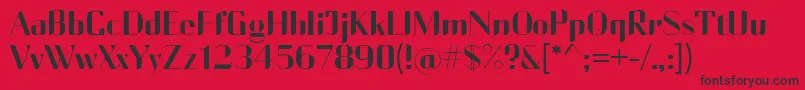 CurrencyReg-Schriftart – Schwarze Schriften auf rotem Hintergrund