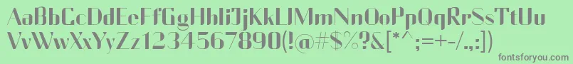 CurrencyReg Font – Gray Fonts on Green Background