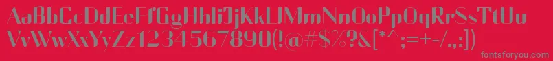 フォントCurrencyReg – 赤い背景に灰色の文字