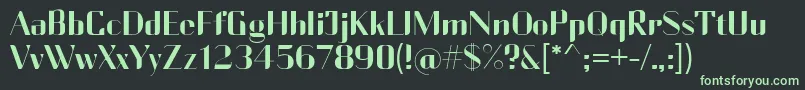 CurrencyReg Font – Green Fonts on Black Background