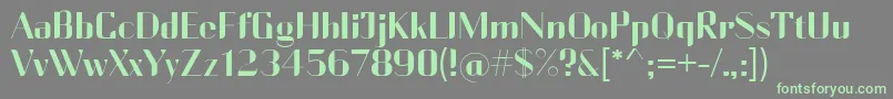 CurrencyReg Font – Green Fonts on Gray Background
