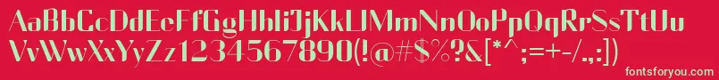CurrencyReg Font – Green Fonts on Red Background