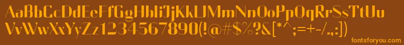 CurrencyReg Font – Orange Fonts on Brown Background