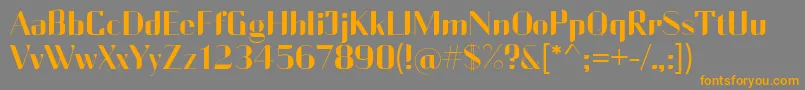 CurrencyReg Font – Orange Fonts on Gray Background
