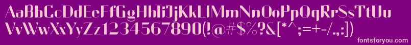 CurrencyReg-fontti – vaaleanpunaiset fontit violetilla taustalla