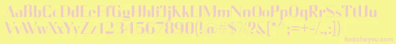 CurrencyReg-Schriftart – Rosa Schriften auf gelbem Hintergrund
