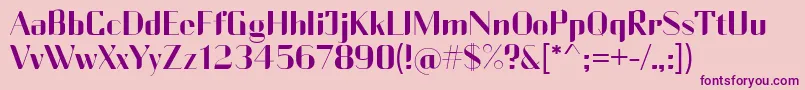 CurrencyReg-Schriftart – Violette Schriften auf rosa Hintergrund