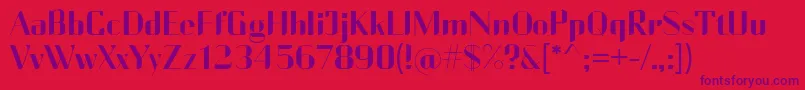 Czcionka CurrencyReg – fioletowe czcionki na czerwonym tle