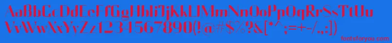 CurrencyReg-fontti – punaiset fontit sinisellä taustalla