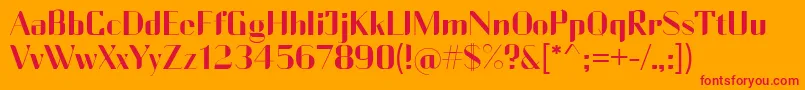 CurrencyReg Font – Red Fonts on Orange Background