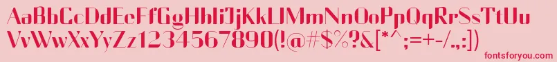 CurrencyReg Font – Red Fonts on Pink Background