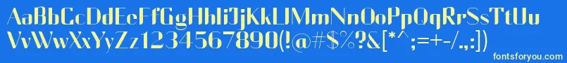 CurrencyReg Font – Yellow Fonts on Blue Background