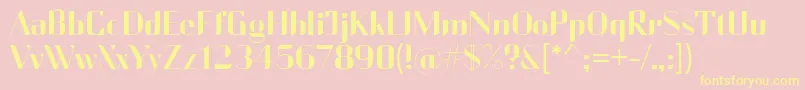 CurrencyReg-Schriftart – Gelbe Schriften auf rosa Hintergrund