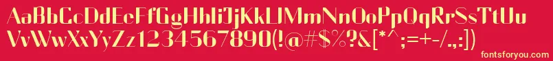 CurrencyReg Font – Yellow Fonts on Red Background