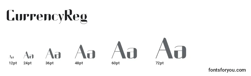 CurrencyReg Font Sizes