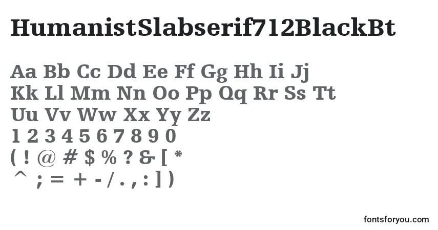A fonte HumanistSlabserif712BlackBt – alfabeto, números, caracteres especiais